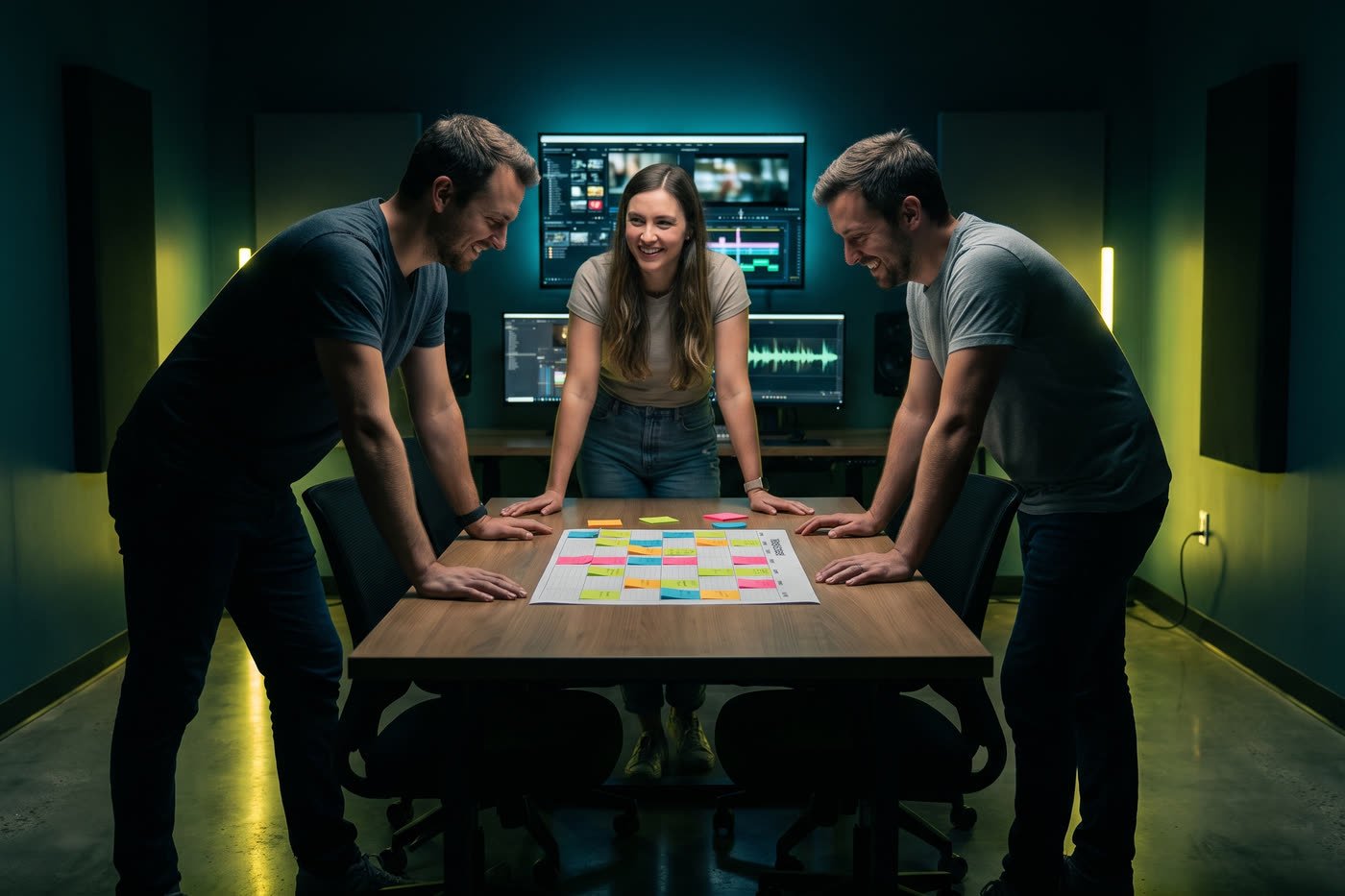 L’équipe de production organise la semaine de production d’une vidéo motion design